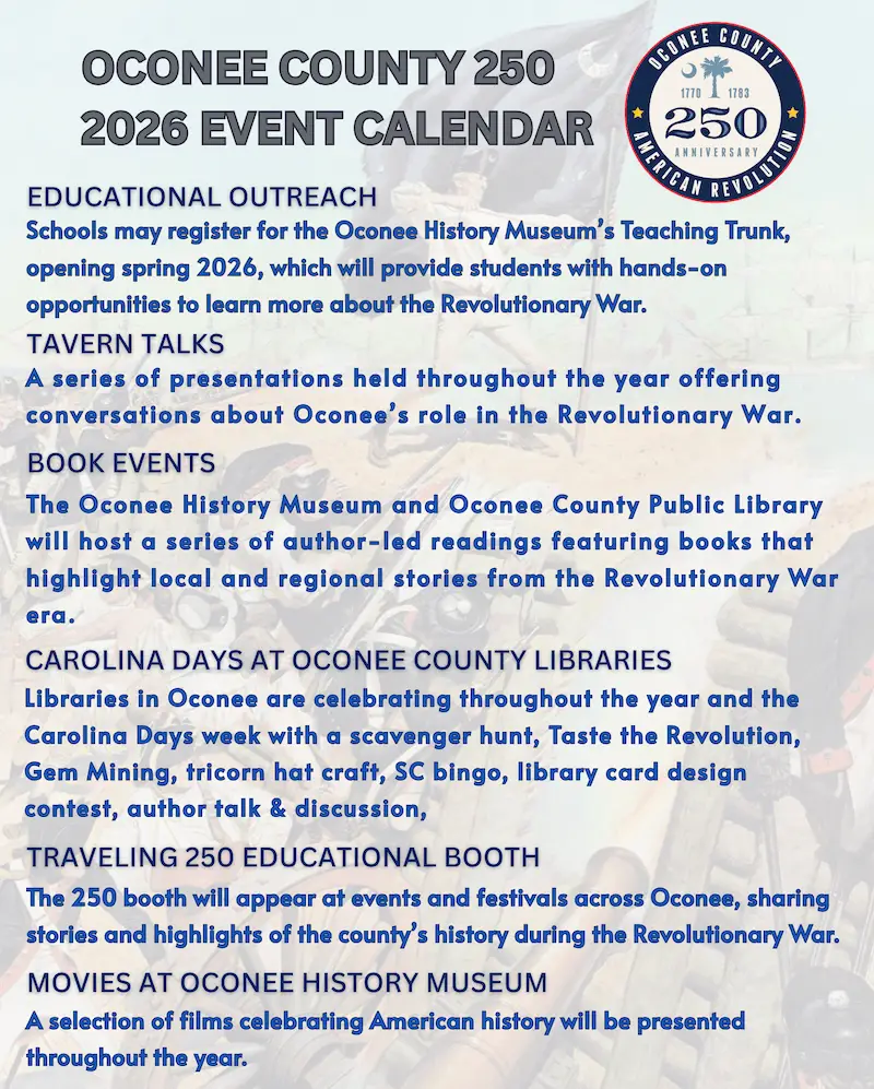 SC 250 updated event calendar